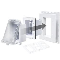 taymac 1-gang non-metallic weatherproof recessed box and while-in-use cover kit|taymac box covers.